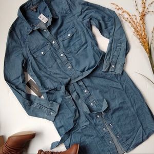 /The Limited/ chambray belted shirt dress